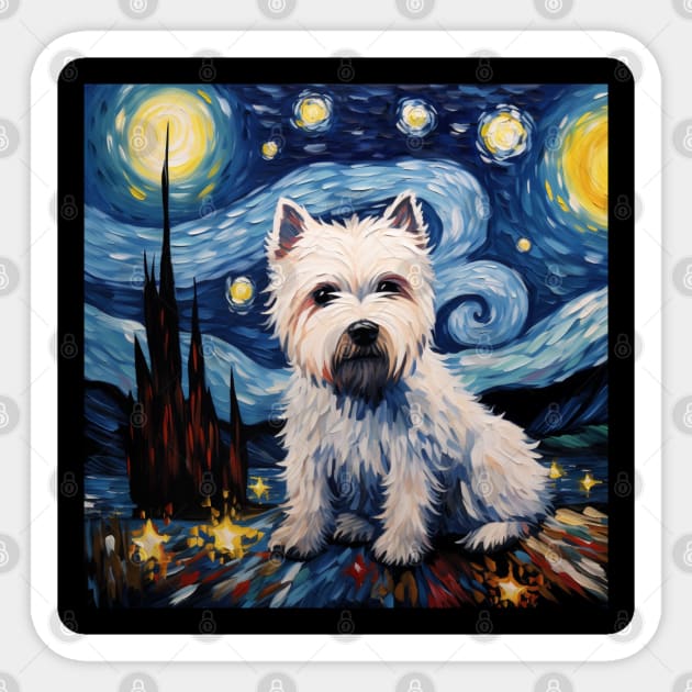 West Highland White Terrier Painting Sticker by NatashaCuteShop